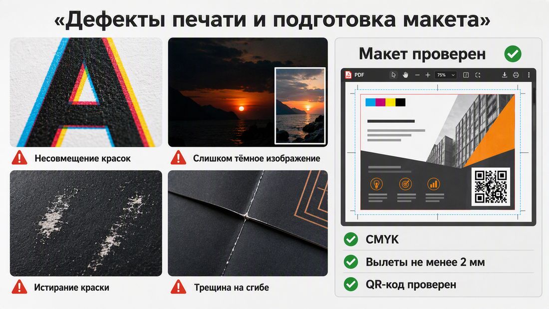 Дефекты печати и проверка макета