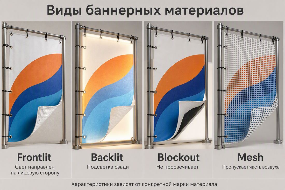 Виды баннерных материалов