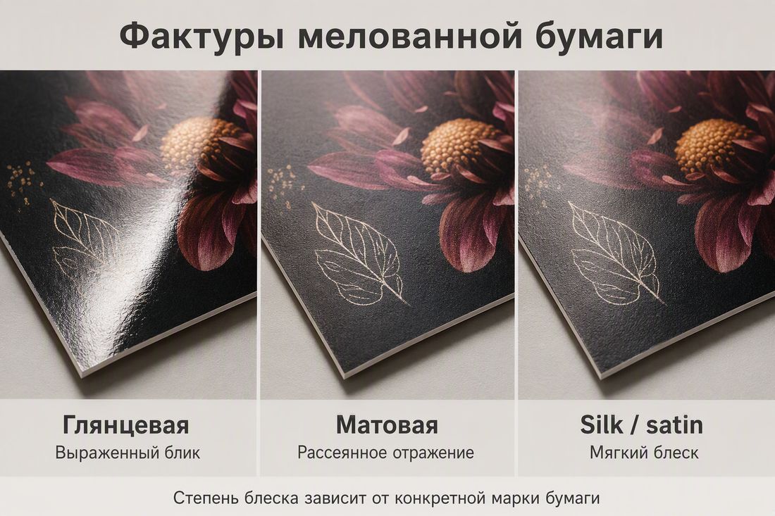 Глянцевая, матовая и шелковистая поверхность