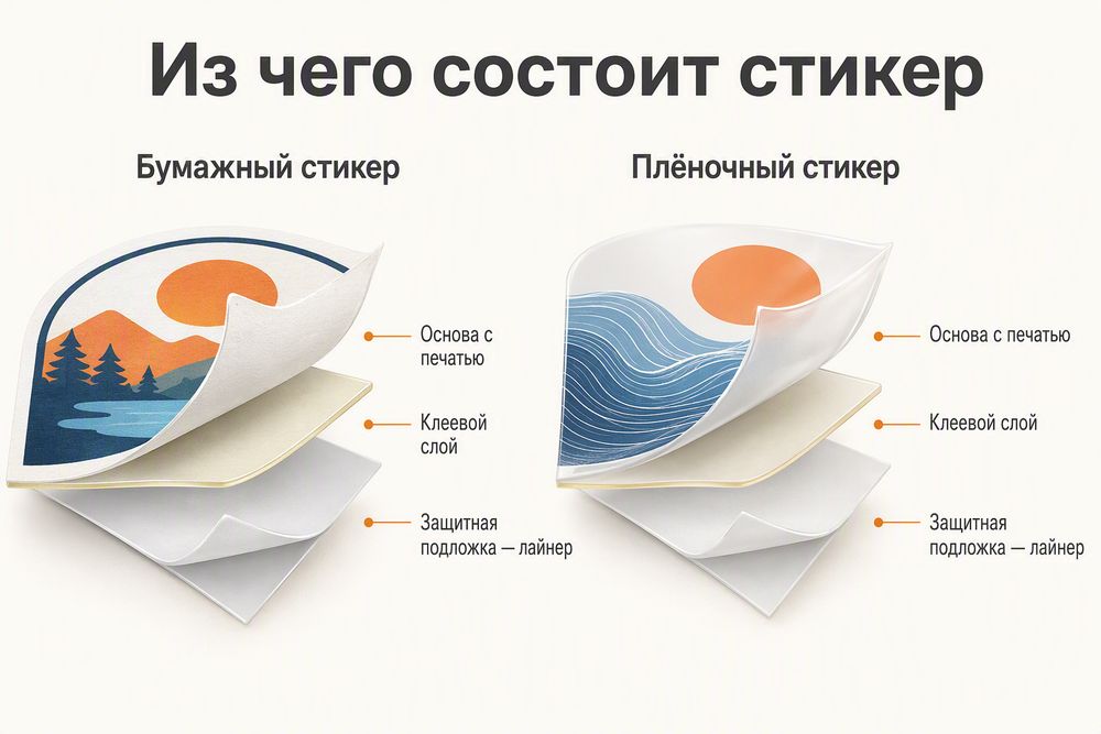 Из чего состоит стикер