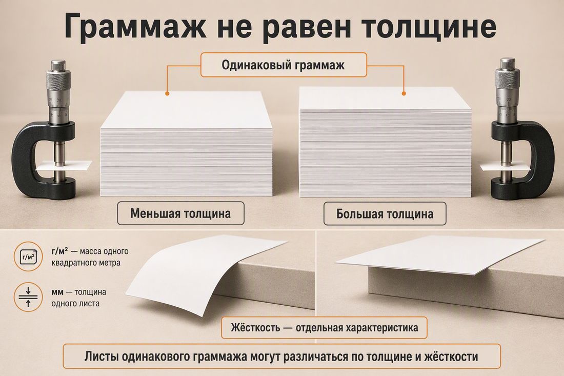 Граммаж не равен толщине