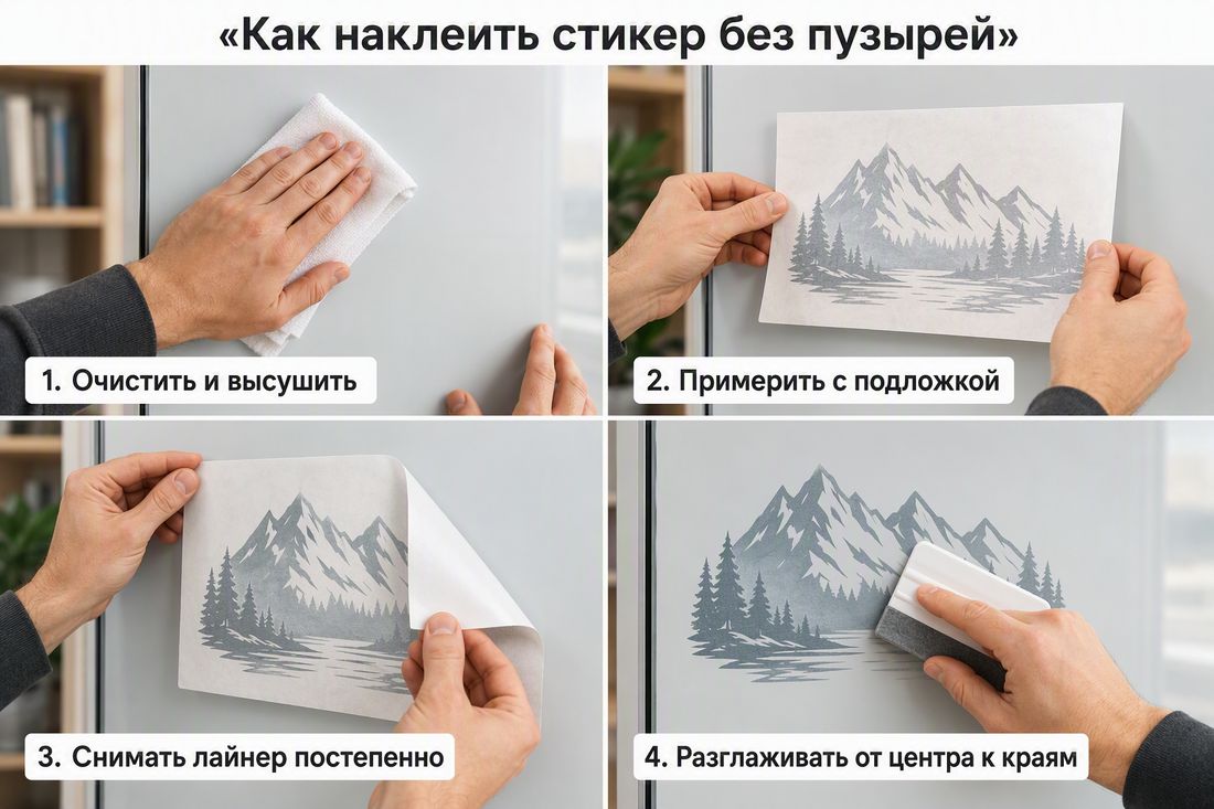 Как наклеить стикер без пузырей