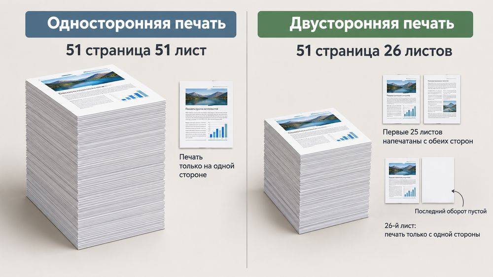 Как 51 страница превращается в 26 бумажных листов